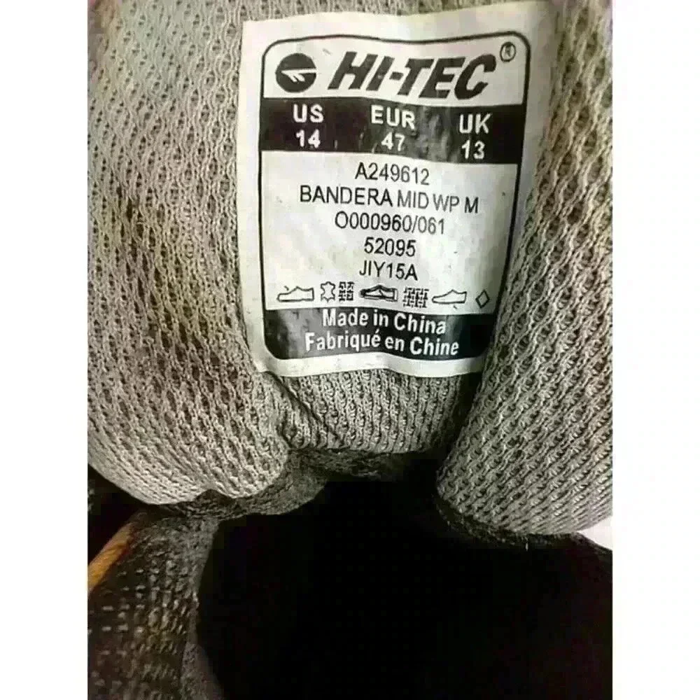 Hi-Tec Bandera‎ Mid Waterproof Hiking Boots Suede Leather Tan Mens 14 New Laces